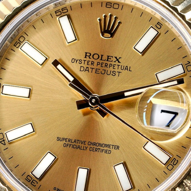 Rolex Datejust II 116333 Champagne Stick Dial Two-Tone Steel & Gold Oyster 41mm