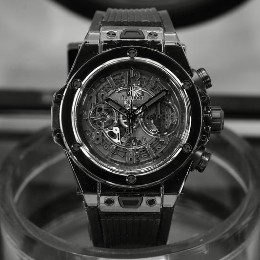 Hublot Big Bang Unico 411JB4901RT “ALL BLACK SAPPHIRE” Limited Edition 500 Pieces