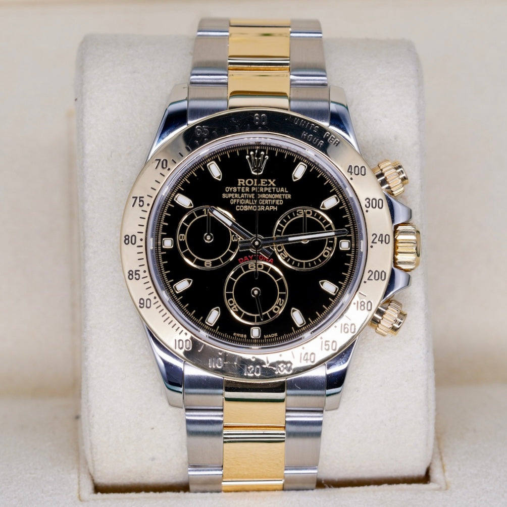 Rolex Daytona 116523 Black Dial Two-Tone Stainless Steel & Yellow Gold 40mm