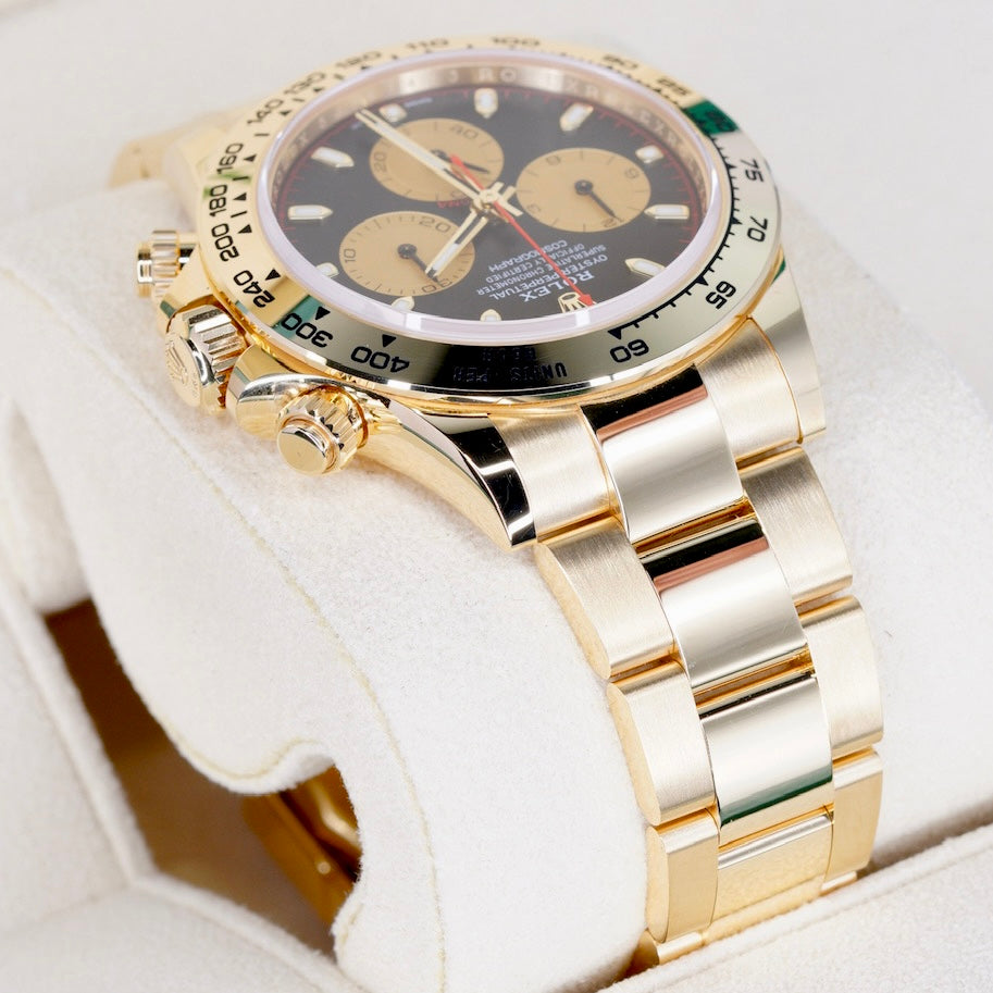 Rolex NEW OLD STOCK Daytona 116508 “PAUL NEWMAN” Black Dial Red Accents Champagne Subdials Yellow Gold 40mm 2023