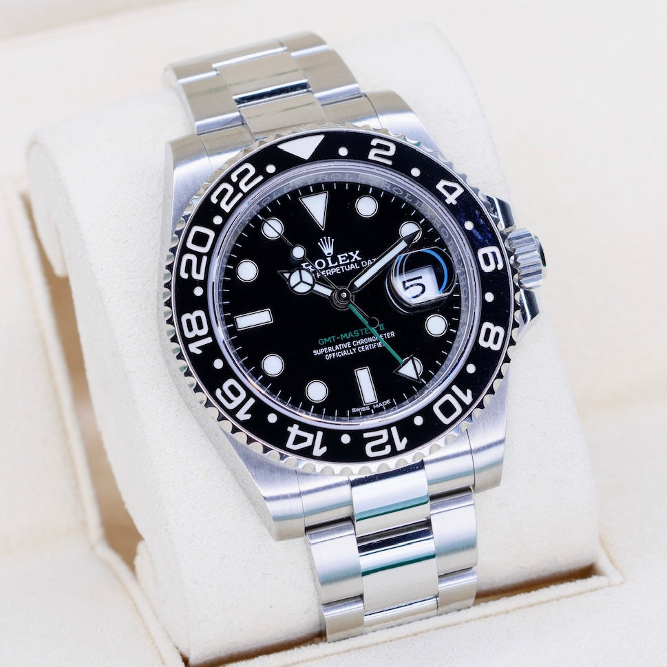 Rolex GMT-Master II 116710LN “GREEN ARROW” Black Dial Green Letters Stainless Steel 40mm 2017