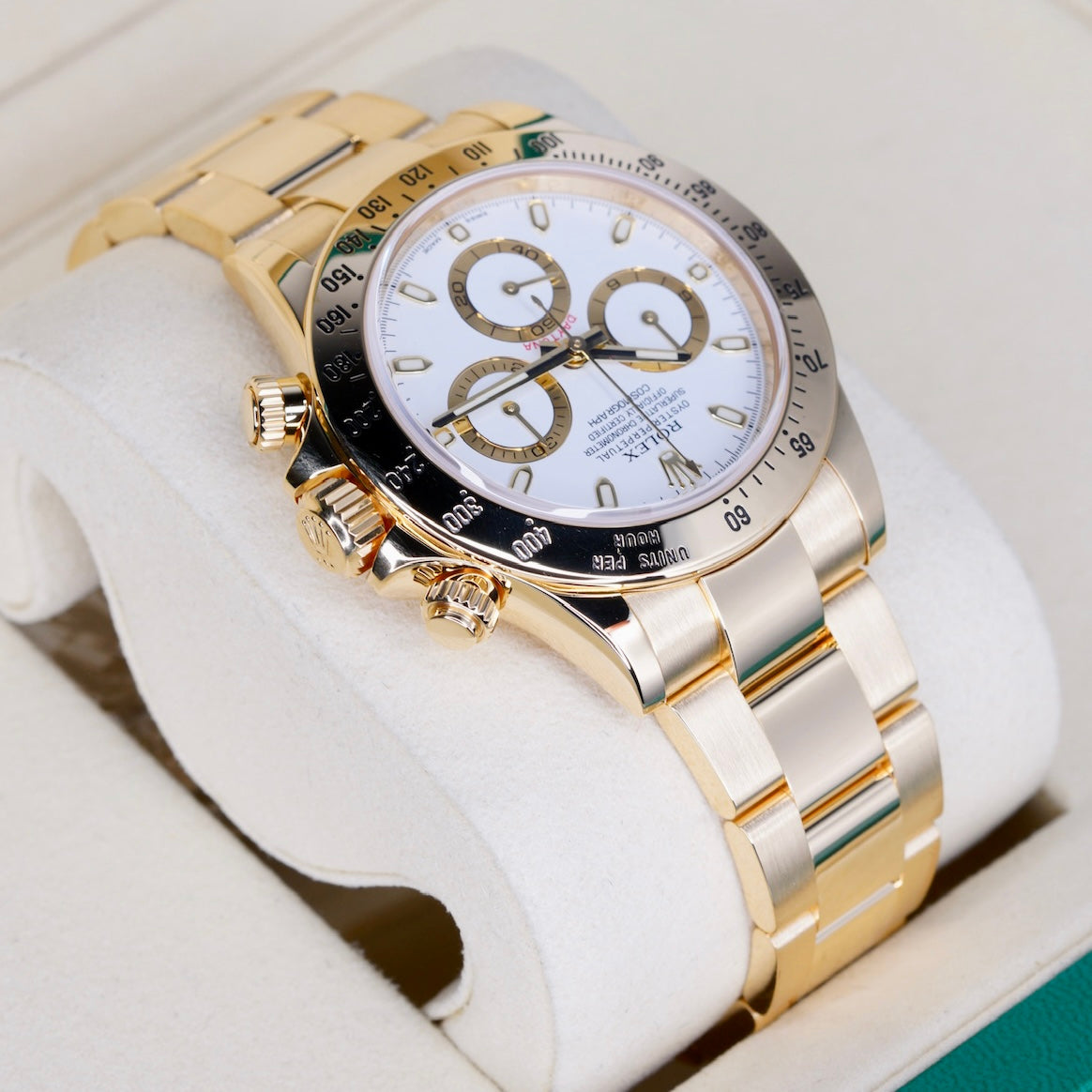 Rolex Daytona 116528 White Dial Yellow Gold 40mm 2014