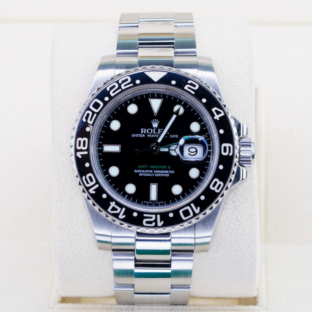 Rolex GMT-Master II 116710LN Black Dial Green Arrow Stainless Steel 40mm 2008