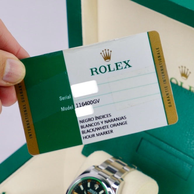 Rolex Milgauss 116400GV Black Dial Green Crystal Stainless Steel Oyster 40mm 2015