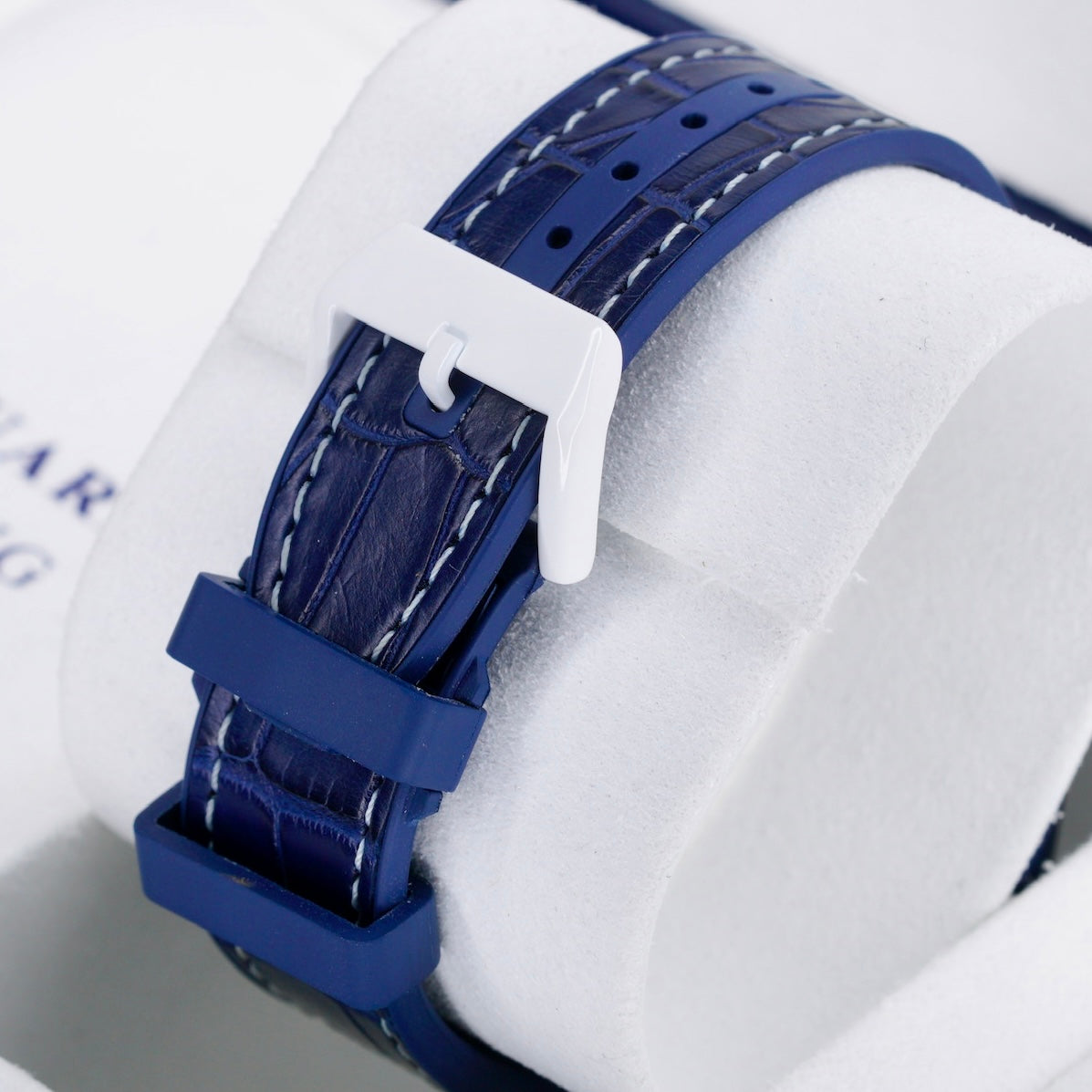 Franck Muller Vanguard V 45 SC DT Yachting Blue Dial Ceramic Blue Leather Strap