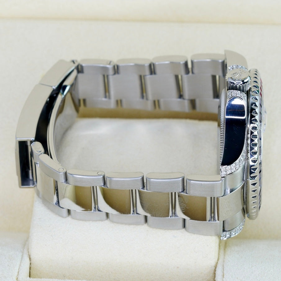 Rolex GMT-Master II 116710 “ALMOST SARU” Aftermarket Diamond Ruby & Sapphire Bezel Stainless Steel 40mm