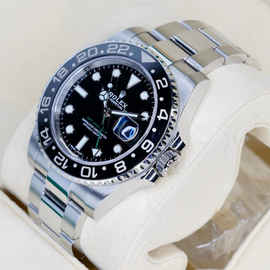 Rolex GMT-Master II 116710LN “GREEN ARROW” Black Dial Green Letters Stainless Steel 40mm 2017