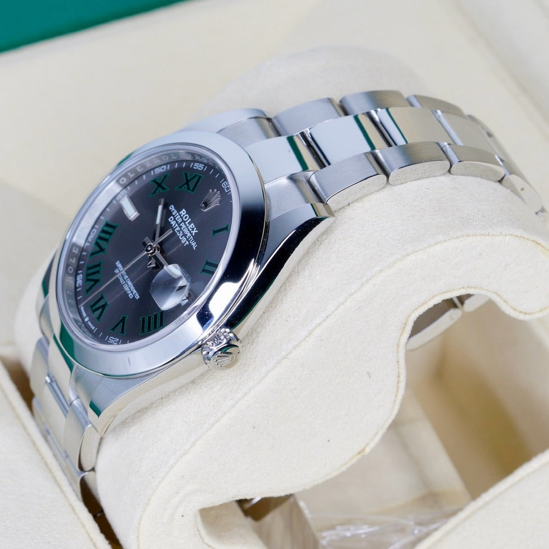Rolex Datejust 126300 “WIMBLEDON” Grey Green Roman Dial Stainless Steel Smooth Bezel Oyster 41mm 2024