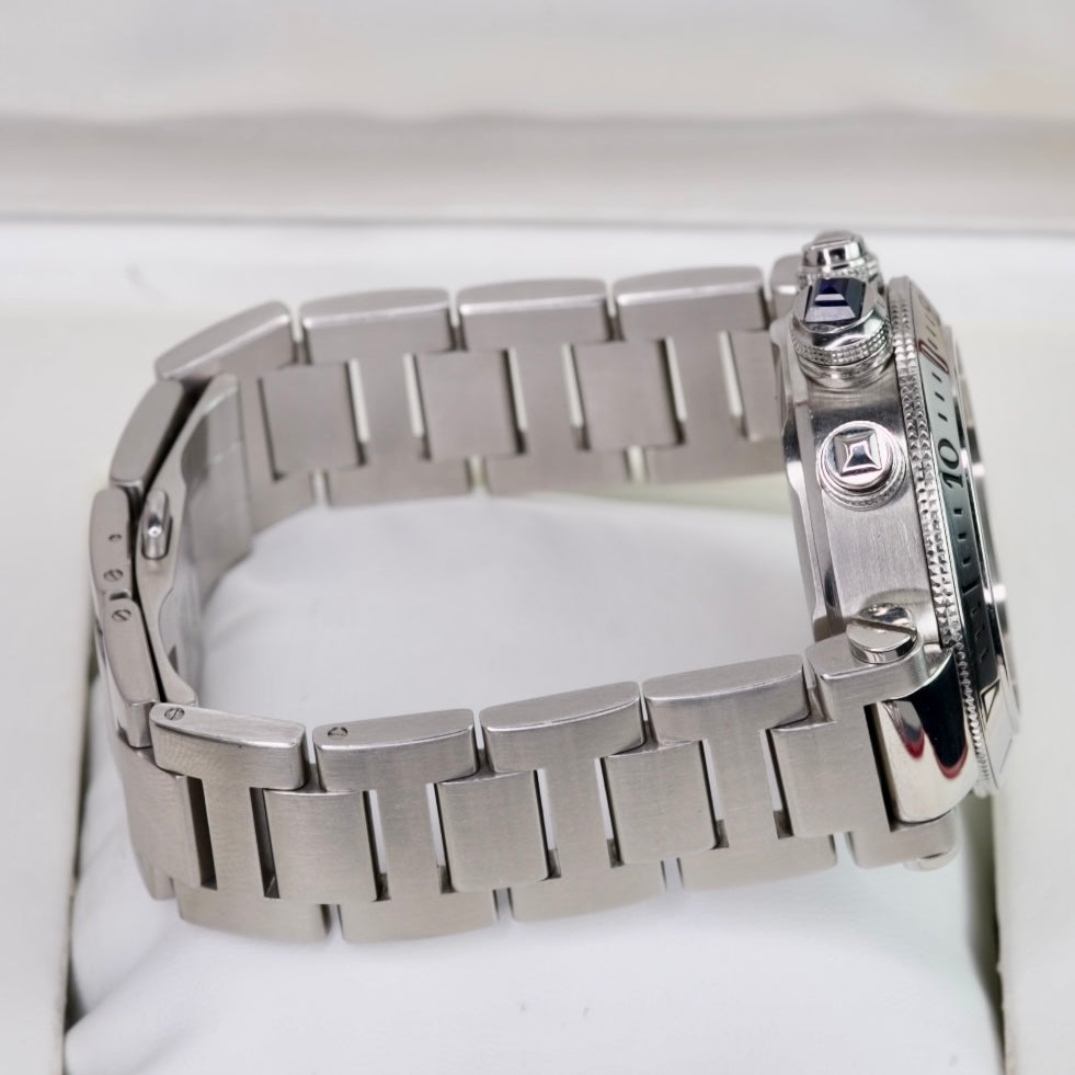 Cartier Pasha Seatimer W31089M7 / 2995 Chronograph White Dial Stainless Steel 42mm