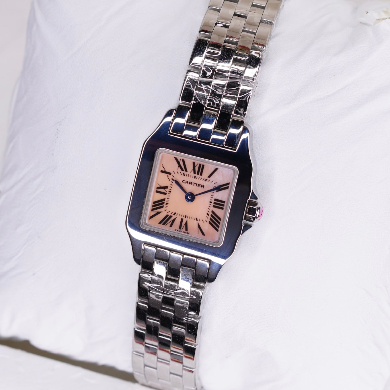 Cartier Santos Demoiselle W25075Z5 “MOP PINK” Pink Dial Stainless Steel