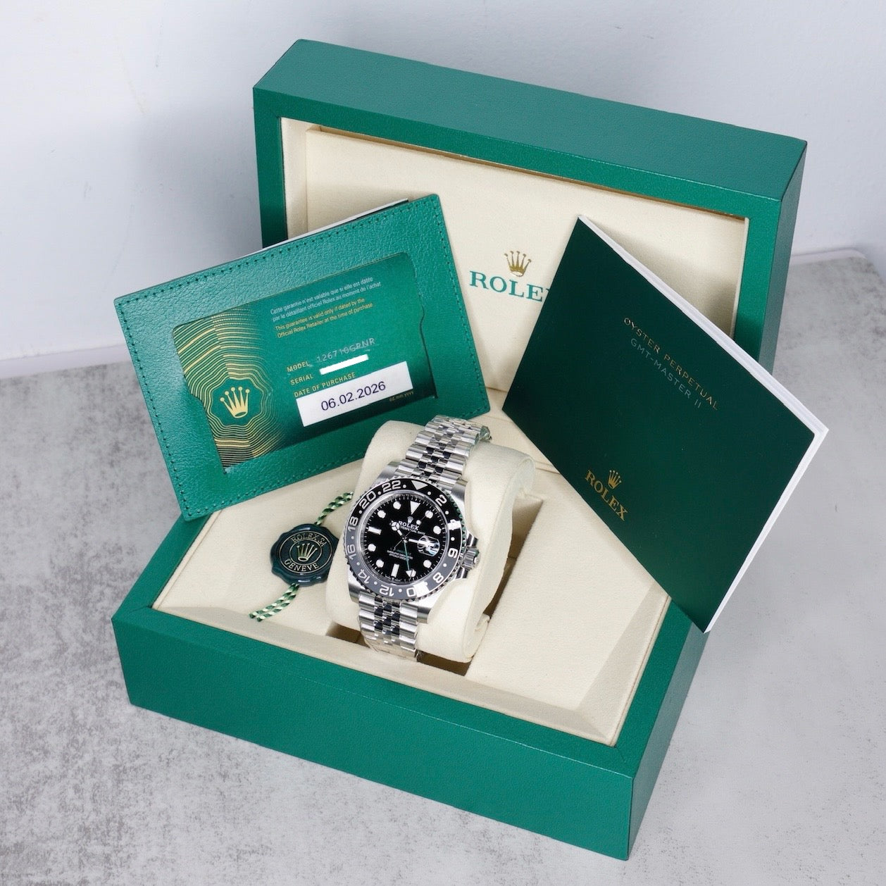 Rolex NEW 2026 GMT-Master II “BRUCE WAYNE” Black Dial Grey & Black Bezel Stainless Steel Jubilee 40mm