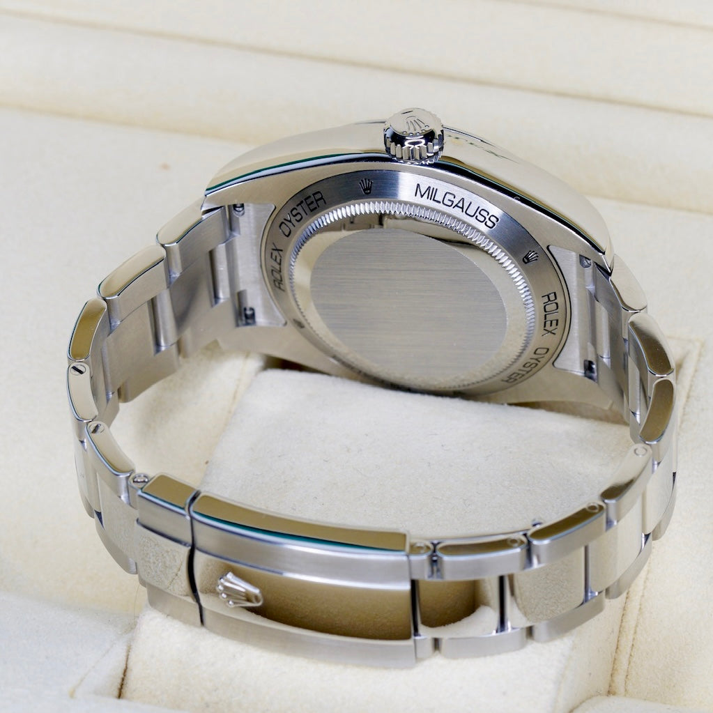 Rolex Milgauss 116400GV Blue Dial Green Crystal Stainless Steel 40mm 2017