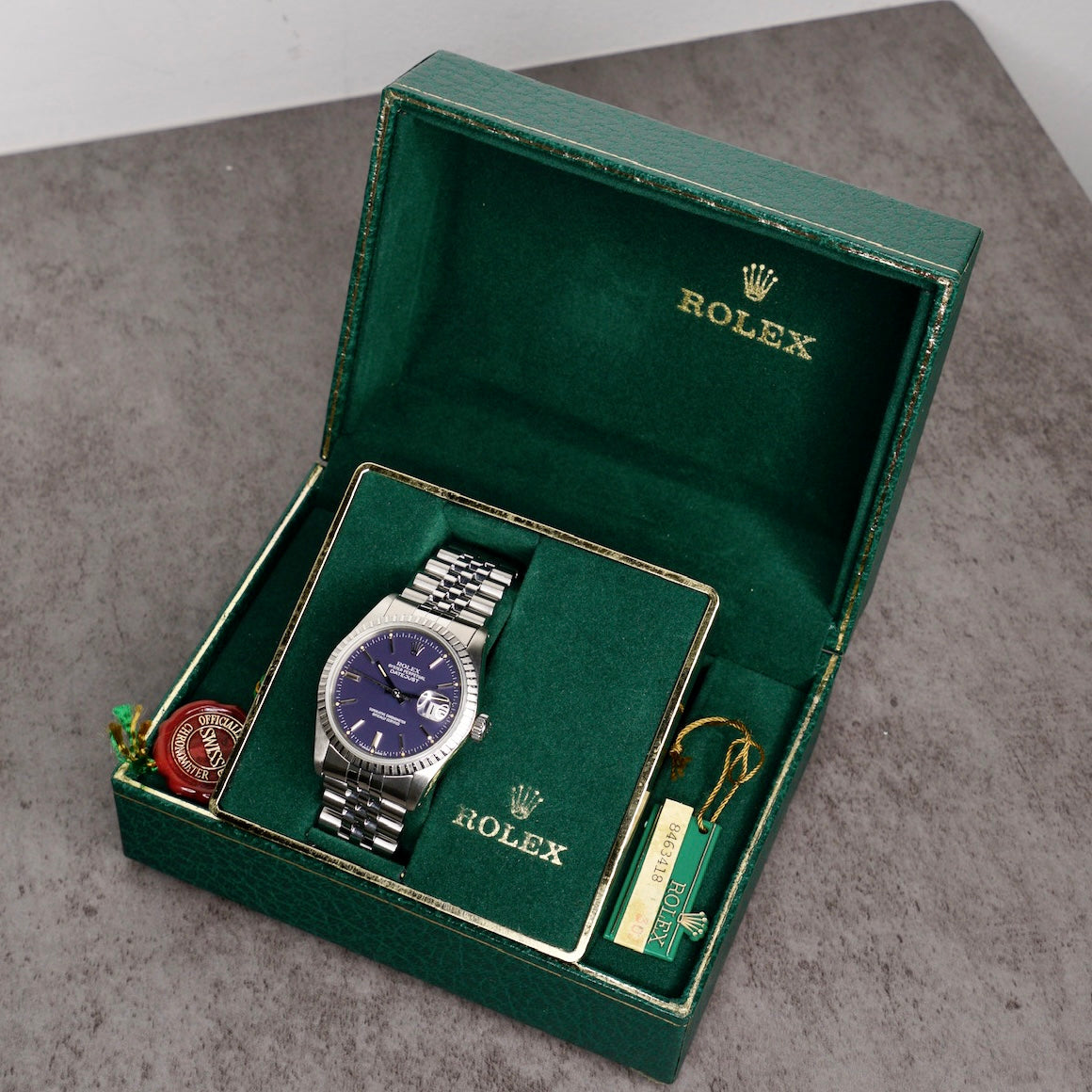 Rolex Datejust 16014 Blue Stick Dial Stainless Steel Jubilee 36mm