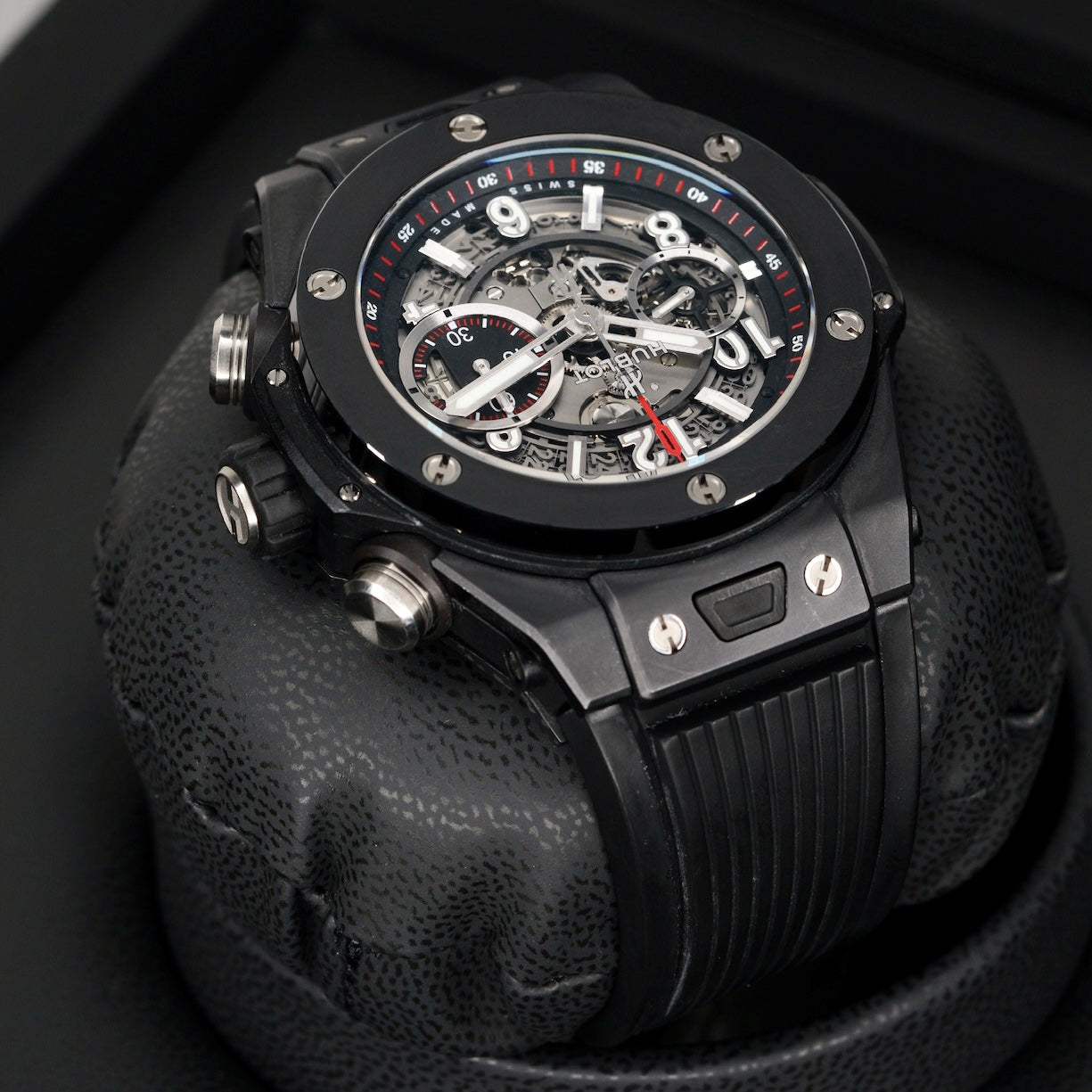 Hublot Big Bang Unico 411.CI.1170.RX Skeleton Dial Ceramic Case Rubber Strap 45mm