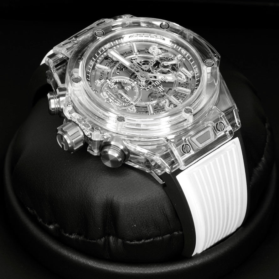 Hublot Big Bang Unico 411.JX.4802.RT Sapphire Skeleton Rubber Strap 45mm