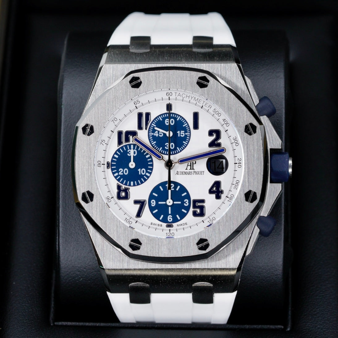 Audemars Piguet Royal Oak Offshore 26170ST.OO.D305CR.01 “BLUE PANDA” White Dial Navy Sub Dials Stainless Steel Rubber Strap 42mm