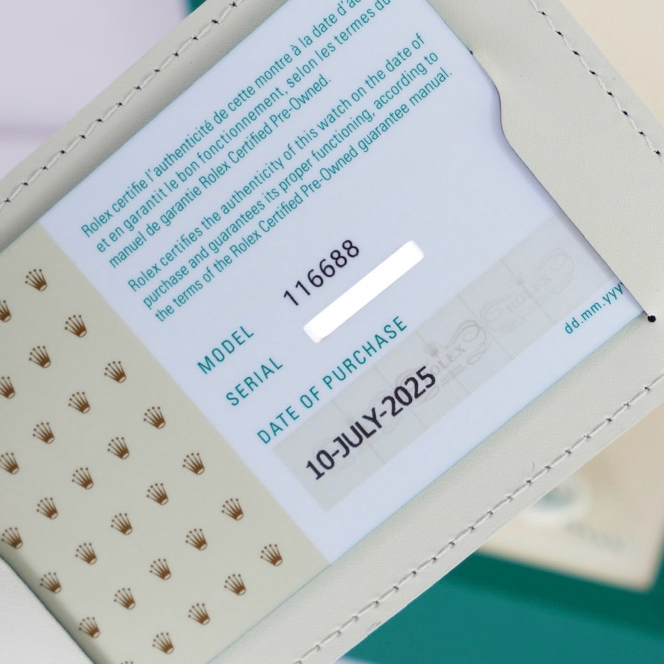 Rolex Yacht-Master II 116688 White Dial Blue Bezel Yellow Gold 44mm CPO 2025