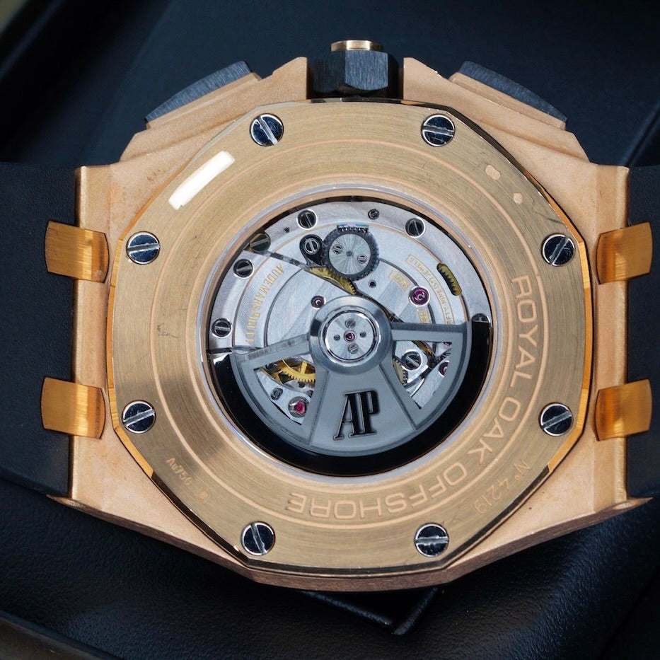 Audemars Piguet Royal Oak Offshore 26401RO.OO.A002CA.02 Black Dial Red Accents Rose Gold Chronograph 44mm