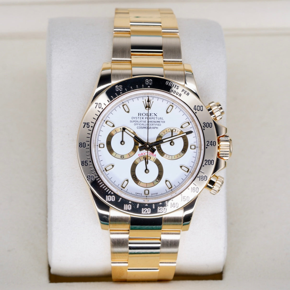 Rolex Daytona 116528 White Dial Yellow Gold 40mm 2014