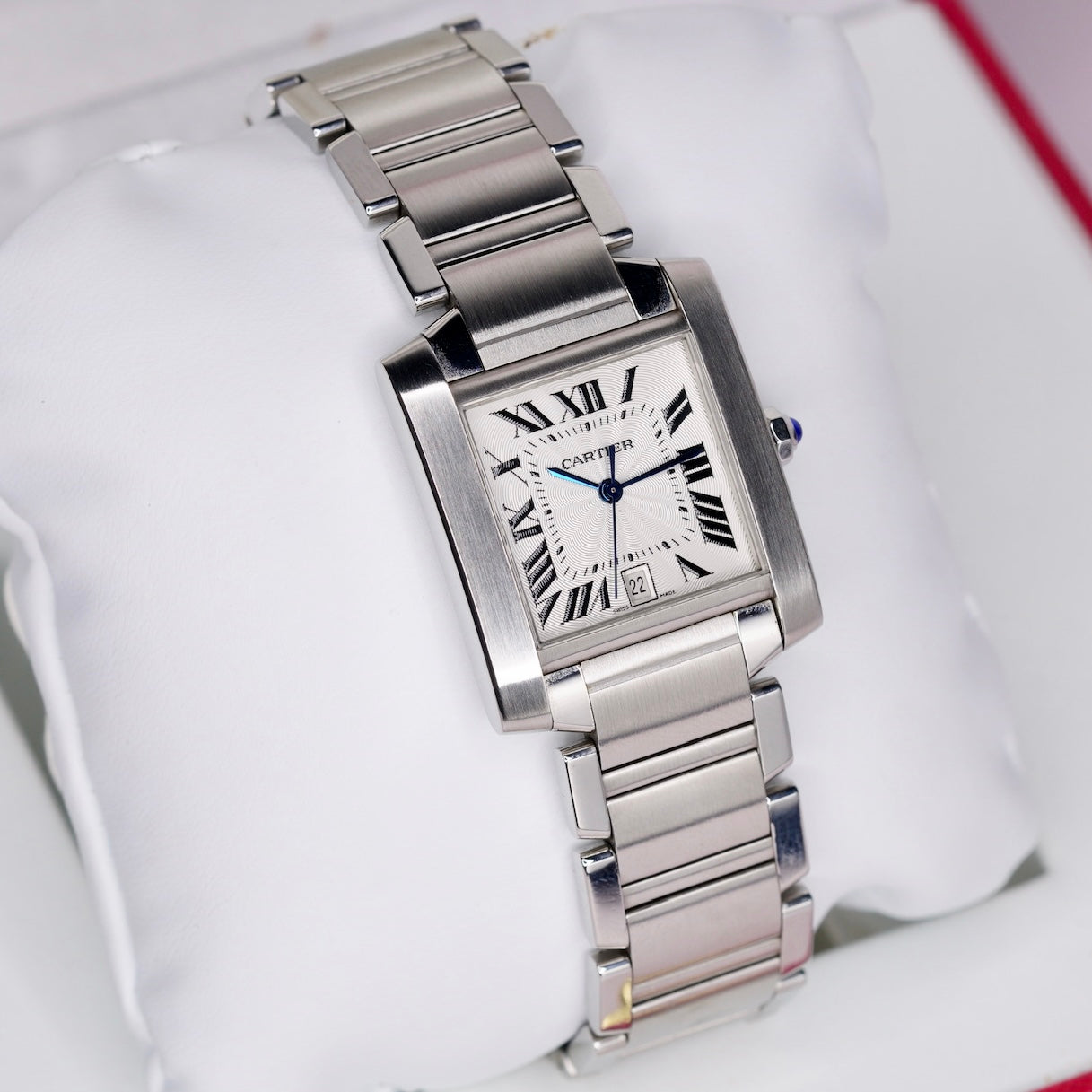 Cartier Tank Francaise W51002Q3 White Dial Stainless Steel 28X32mm