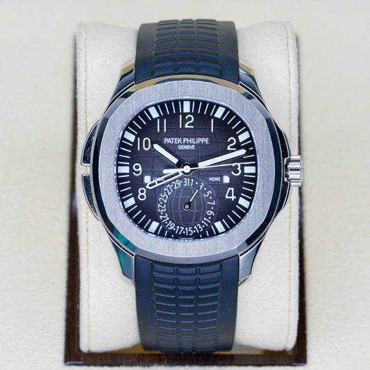 Patek Philippe Aquanaut 5164A-001 “BLACK TRAVEL TIME” Black Smoked Dial Stainless Steel Tropical Strap 40.8mm 2020