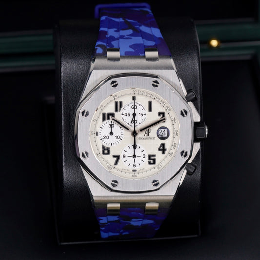 Audemars Piguet Royal Oak Offshore 26170ST.OO.D091CR.01 “SAFARI” White Dial Stainless Steel AM Rubber Strap 42mm