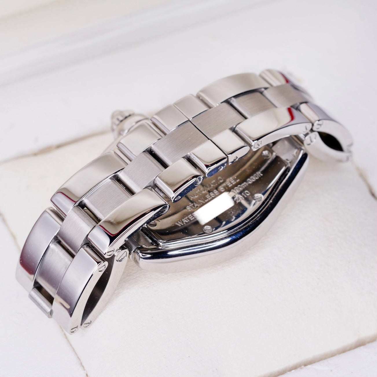 Cartier Roadster 2510 White Roman Dial Stainless Steel