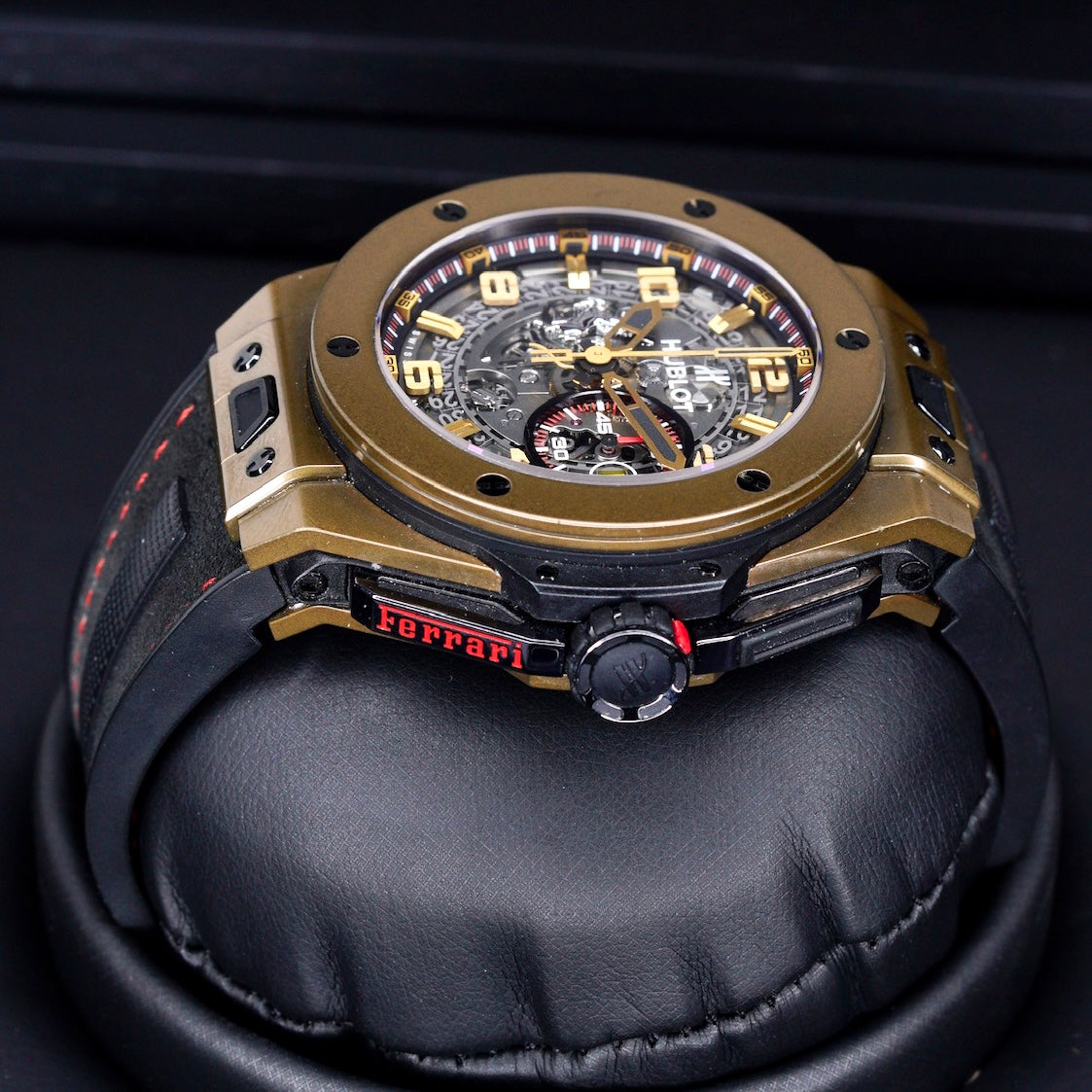 Hublot Big Bang 401.MX.0123.VR “FERRARI” Magic Gold Skeleton Dial 45mm