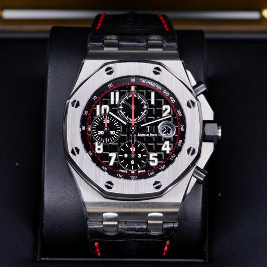 Audemars Piguet Royal Oak Offshore 26470ST.OO.A101CR.01 “VAMPIRE” Black Dial Red Accents Stainless Steel Chronograph 42mm 2016