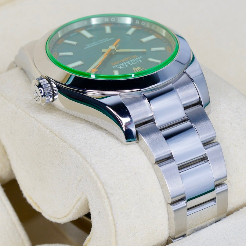 Rolex Milgauss 116400GV Blue Dial Green Crystal Stainless Steel 40mm 2017