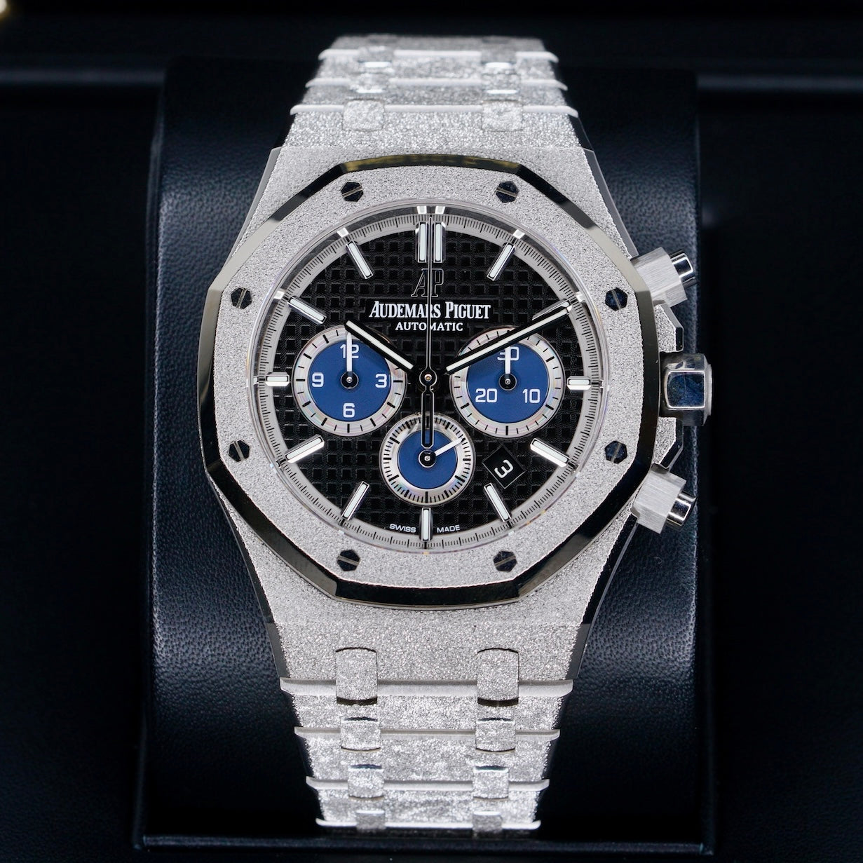 Patek Philippe Royal Oak 26331BC.GG.1224BC.03 “FROSTED 111” Black Dial Blue Sub Dial White Gold Chronograph Limited Edition Of 111 41mm