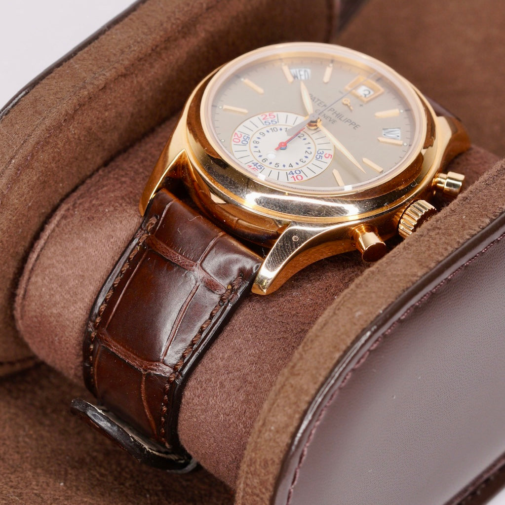 Patek Philippe Annual Calendar 5960R-001 Grey Dial Rose Gold Chronograph Leather Strap 2009