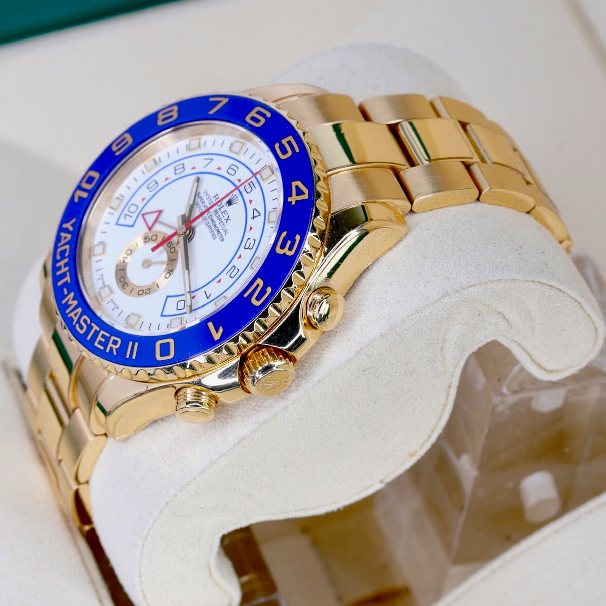 Rolex Yacht-Master II 116688 White Dial Blue Bezel Yellow Gold 44mm CPO 2025