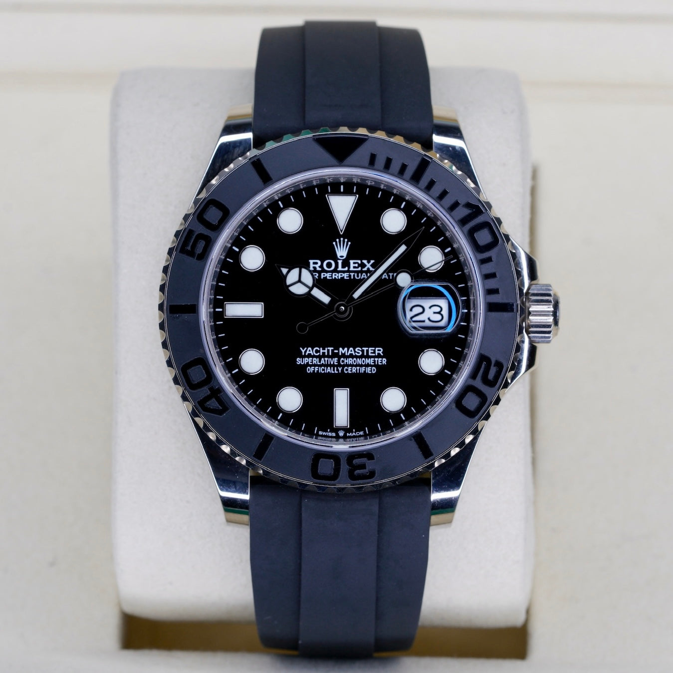 Rolex Yacht-Master 226659 Black Dial White Gold Oysterflex 42mm