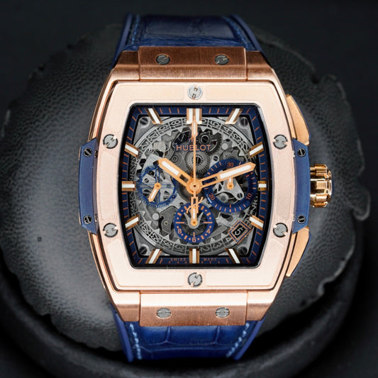 Hublot Spirit Of Big Bang 641.OX.7180.LR “KING BLUE” Skeleton Dial King Gold 42mm
